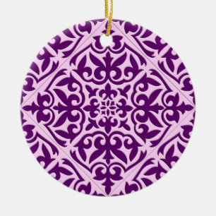 Moroccan tile - purple and orchid ceramic ornament