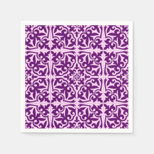 Moroccan tile - purple and orchid paper napkins