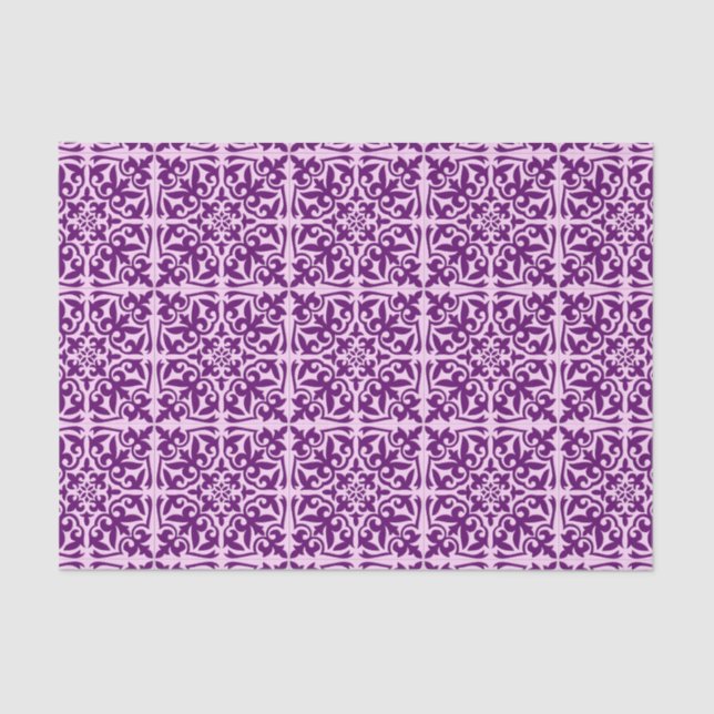 Moroccan tile - purple and orchid tissue paper (Front)