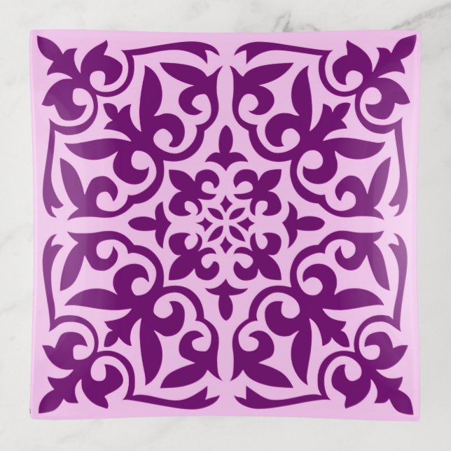 Moroccan tile - purple and orchid trinket tray (Front)