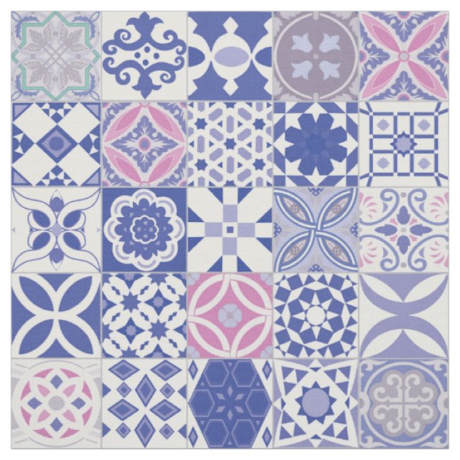 Moroccan tile - purple and pink fabric (Swatch)