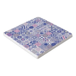 Moroccan tile - purple and pink trivet