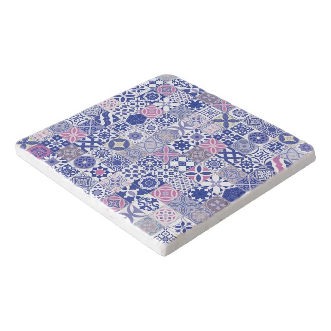 Moroccan tile - purple and pink trivet (Corner)
