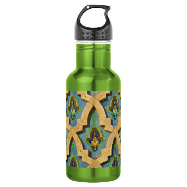 Moroccan Tile Stainless Steel Water Bottle (Front)