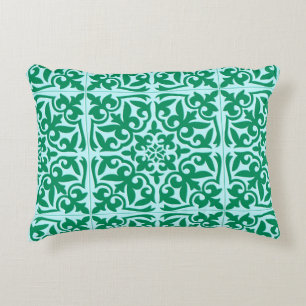 Moroccan tile - turquoise and aqua accent pillow