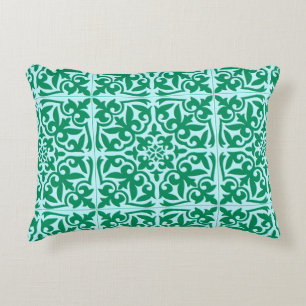 Moroccan tile - turquoise and aqua accent pillow
