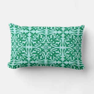 Moroccan tile - turquoise and aqua lumbar pillow