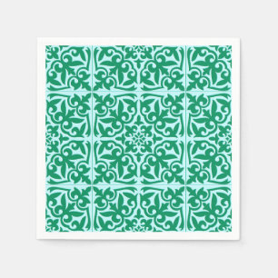 Moroccan tile - turquoise and aqua napkins