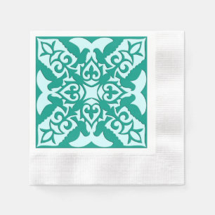 Moroccan tile - turquoise and aqua napkins