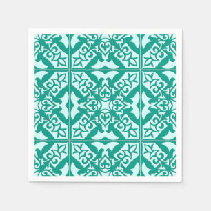 Moroccan tile - turquoise and aqua napkins