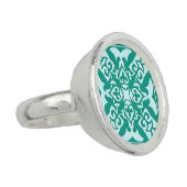 Moroccan tile - turquoise and aqua ring (Side)