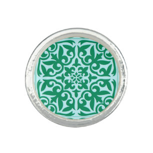 Moroccan tile - turquoise and aqua ring