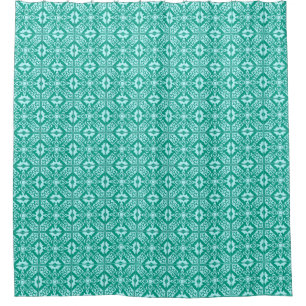 Moroccan Tile, Turquoise and Aqua Shower Curtain