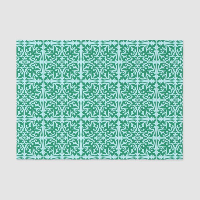 Moroccan tile - turquoise and aqua tissue paper (Front)