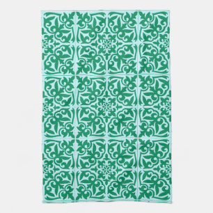 Moroccan tile - turquoise and aqua towel