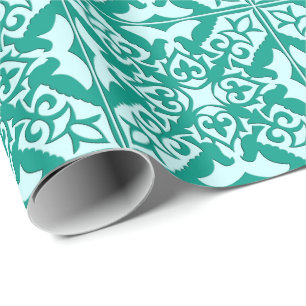 Moroccan tile - turquoise and aqua wrapping paper