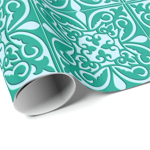 Moroccan tile _ turquosie blue and aqua wrapping paper