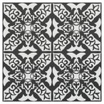 Moroccan tile - white with black background fabric