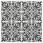 Moroccan tile - white with black background fabric