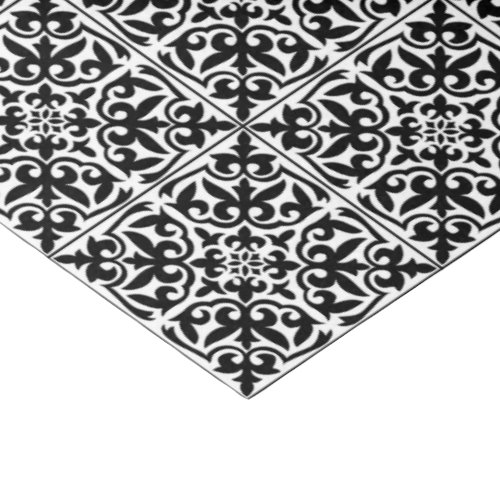 Moroccan tile _ white with black background tissue paper