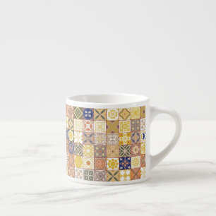Moroccan tile-Yellow and blue Espresso Cup