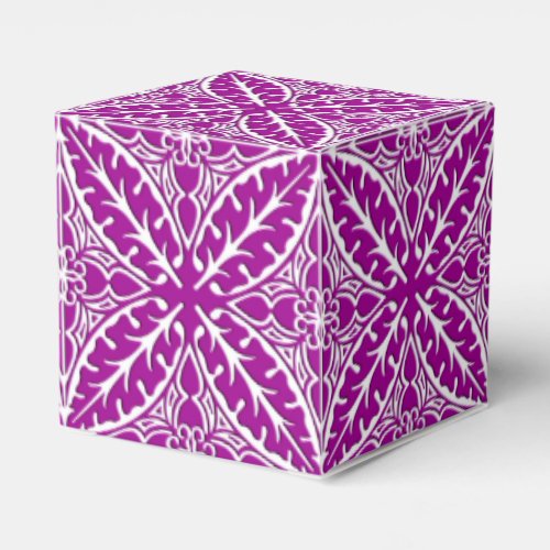 Moroccan tiles _ amethyst purple and white favor boxes