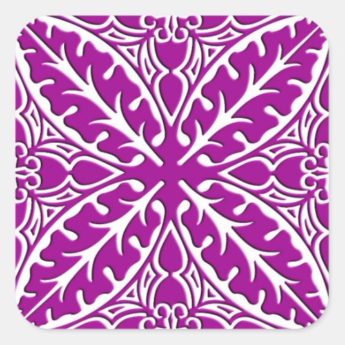 Moroccan tiles _ amethyst purple and white square sticker