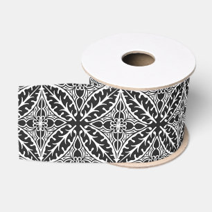 Moroccan tiles - black and white grosgrain ribbon