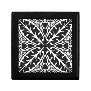 Moroccan tiles - black and white jewelry box