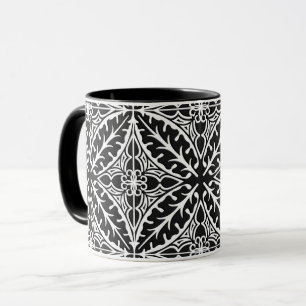Moroccan tiles - black and white mug