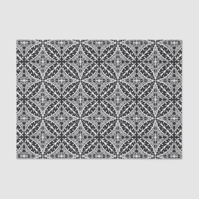 Moroccan tiles - black and white tissue paper (Front)