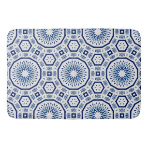 Moroccan tiles,blue tile,All-Over Print Bath Mat