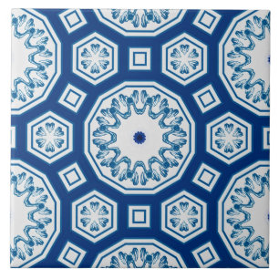 Moroccan tiles,blue tile,All-Over Print Ceramic Tile