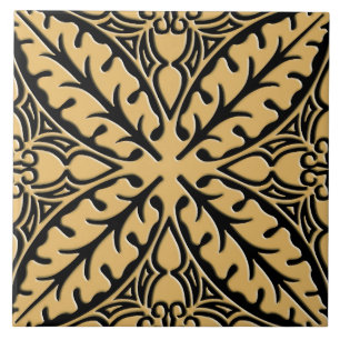 Moroccan tiles - camel tan and black