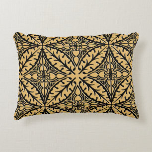 Moroccan tiles - camel tan and black decorative pillow