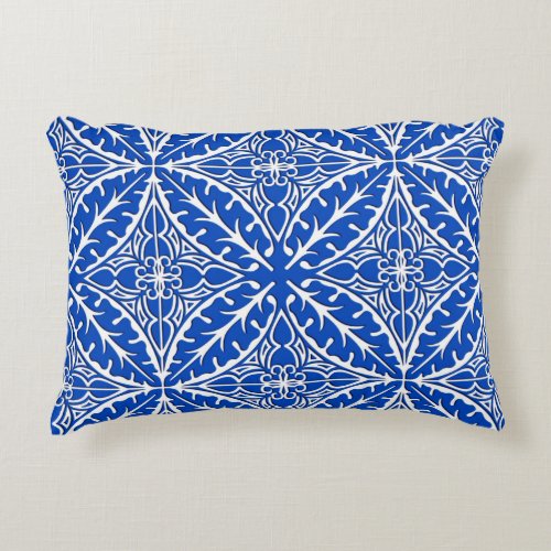 Moroccan tiles _ cobalt blue and white accent pillow