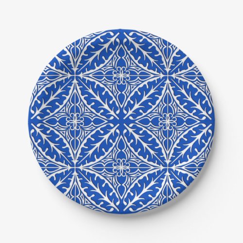 Moroccan tiles _ cobalt blue and white paper plates