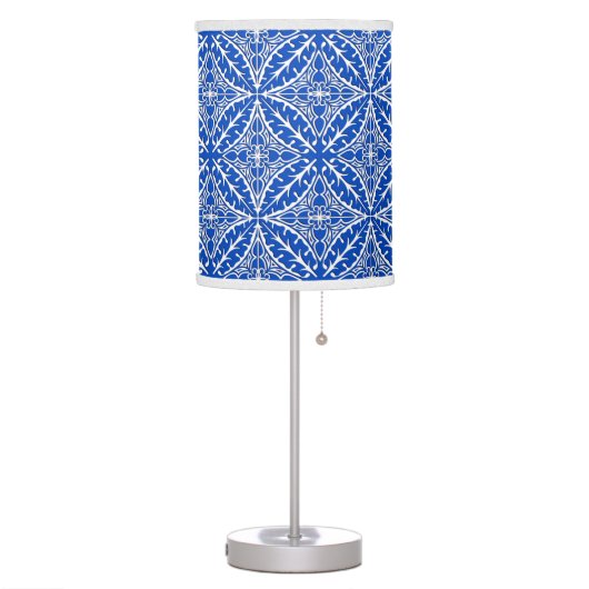 Moroccan tiles - cobalt blue and white table lamp (Left)