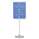 Moroccan tiles - cobalt blue and white table lamp (Back)