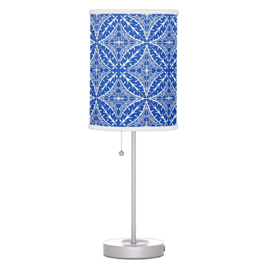 Moroccan tiles - cobalt blue and white table lamp (Right)