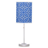 Moroccan tiles - cobalt blue and white table lamp (Front)