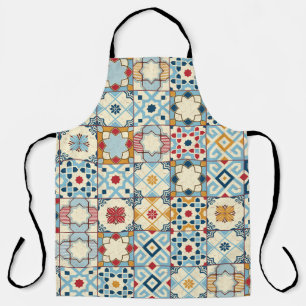 Moroccan tiles, colorful seamless pattern. apron