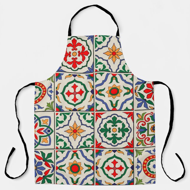 Moroccan Tiles: Colorful Seamless Pattern. Apron (Front)