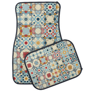 Moroccan tiles, colorful seamless pattern. car floor mat
