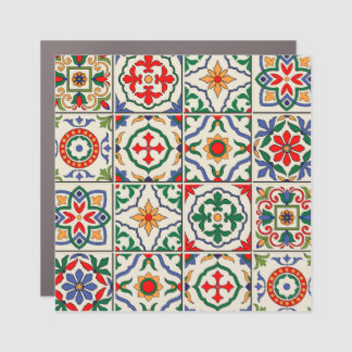 Moroccan Tiles: Colorful Seamless Pattern. Car Magnet