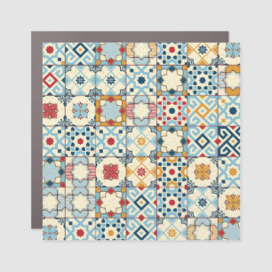 Moroccan tiles, colorful seamless pattern. car magnet
