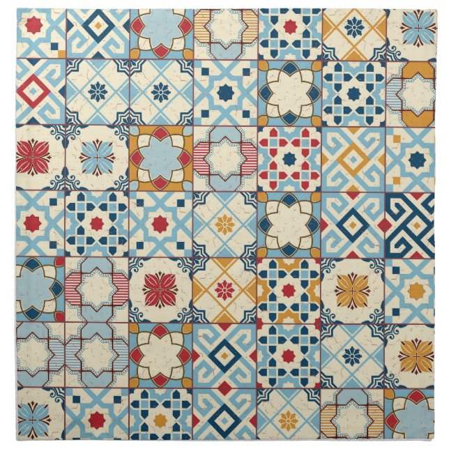 Moroccan tiles, colorful seamless pattern. cloth napkin (Front)