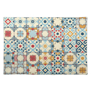 Moroccan tiles, colorful seamless pattern. cloth placemat