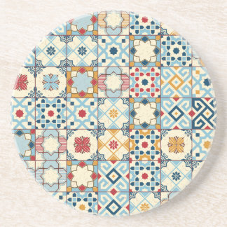 Moroccan tiles, colorful seamless pattern. coaster