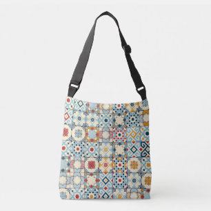 Moroccan tiles, colorful seamless pattern. crossbody bag